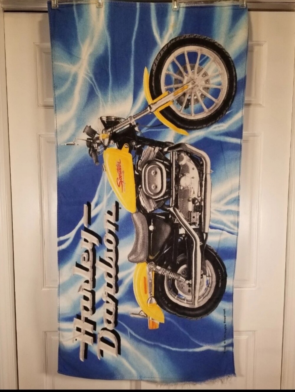 Vintage Y2K 2001 Harley-Davidson Beach Towel Sportster Motorcycle Swimming